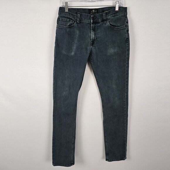 7 For All Mankind Jeans Men's 31 x 32 Blue Ronnie Luxe Performance Dk Wash Fade - Picture 1 of 16